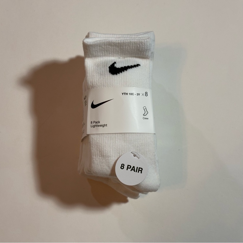 Kids Nike Dri-fit Lightweight Cushioned Crew socks 8 pair pack